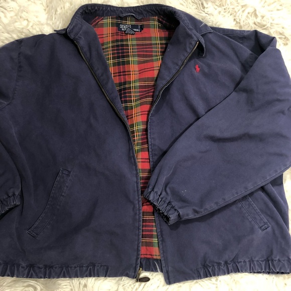 plaid polo jacket